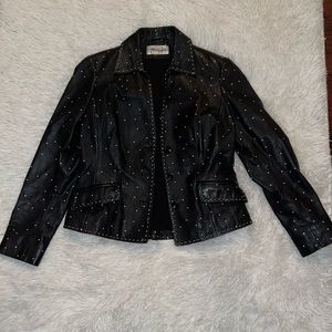 Vintage Leather short blazer.